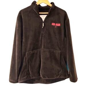 OHIO STATE Buckeyes Fleece Pullover Black Mock Zip Kangaroo Football Size LARGE